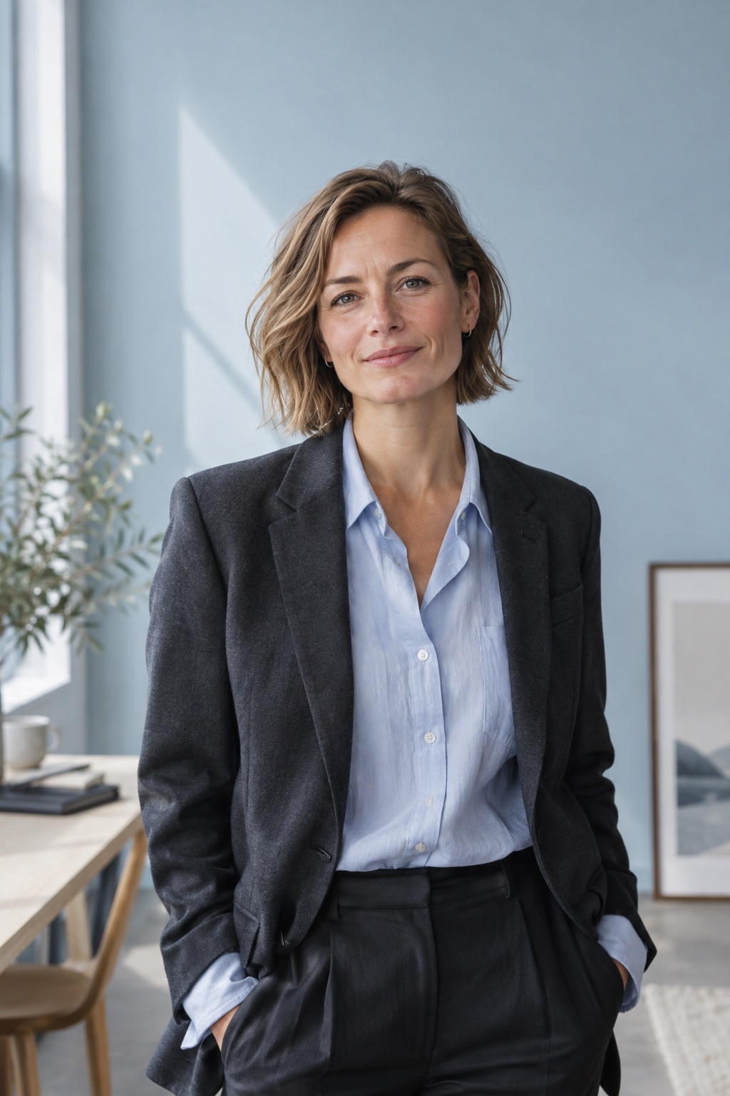 Portrett av rådgiveren Elin i et lyst arbeidsrom